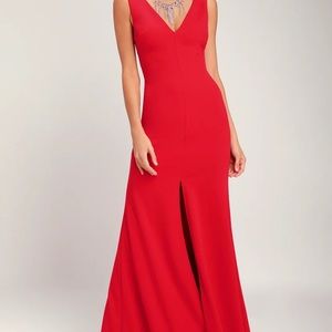 Waltz Happening Red Sleeveless Maxi Dress